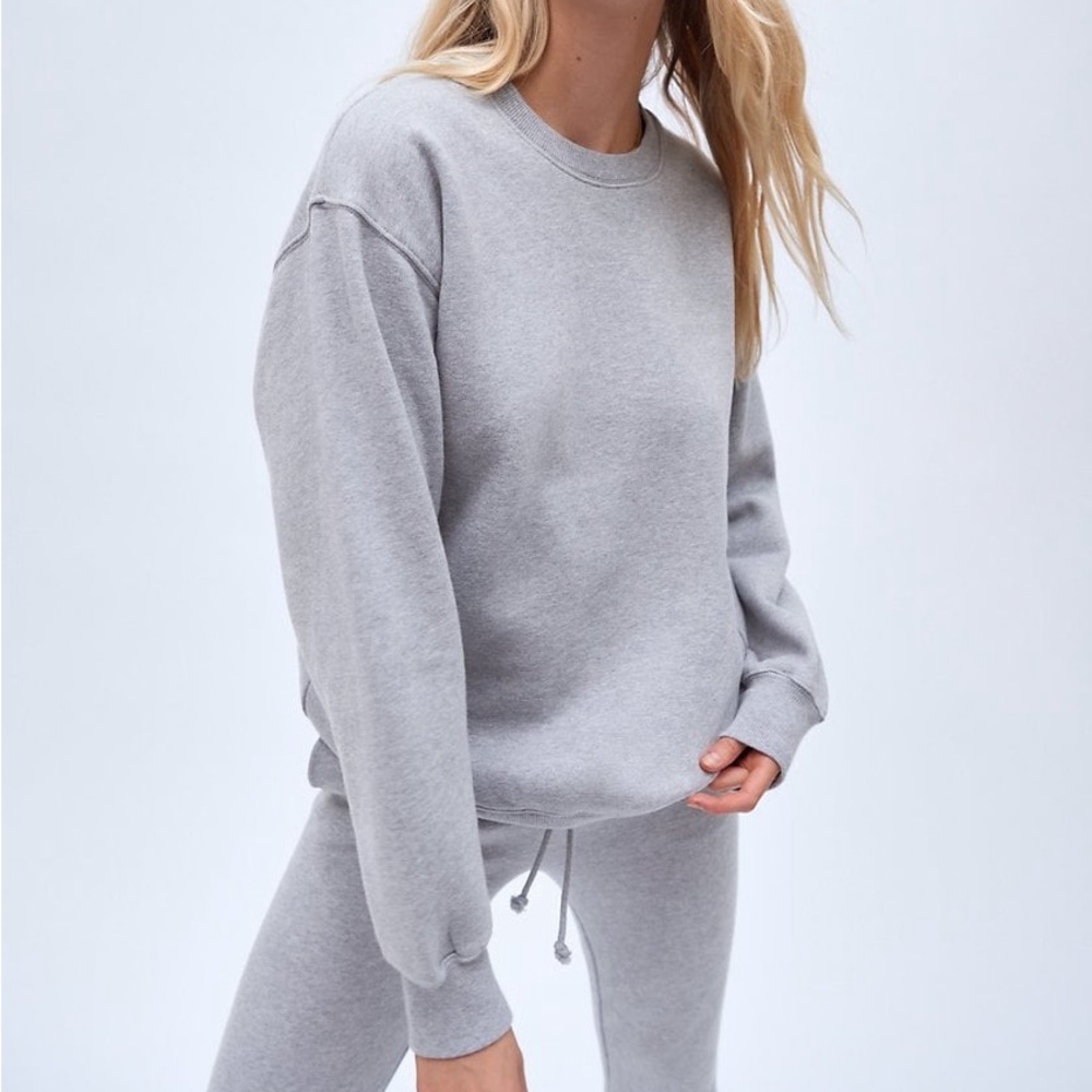 TNA Boyfriend Crewneck in Heather Chrome